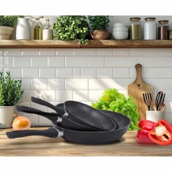 Zestaw patelni MG Home Lukka, 3 elementy, czarne