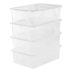 Zestaw 4 pudełek do przechowywania Rotho Lona, 29 l, transparentne