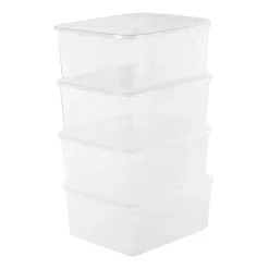 Zestaw 4 pudełek do przechowywania Rotho Lona, 19 l, transparentne