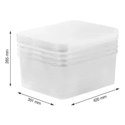 Zestaw 4 pudełek do przechowywania Rotho Lona, 19 l, transparentne