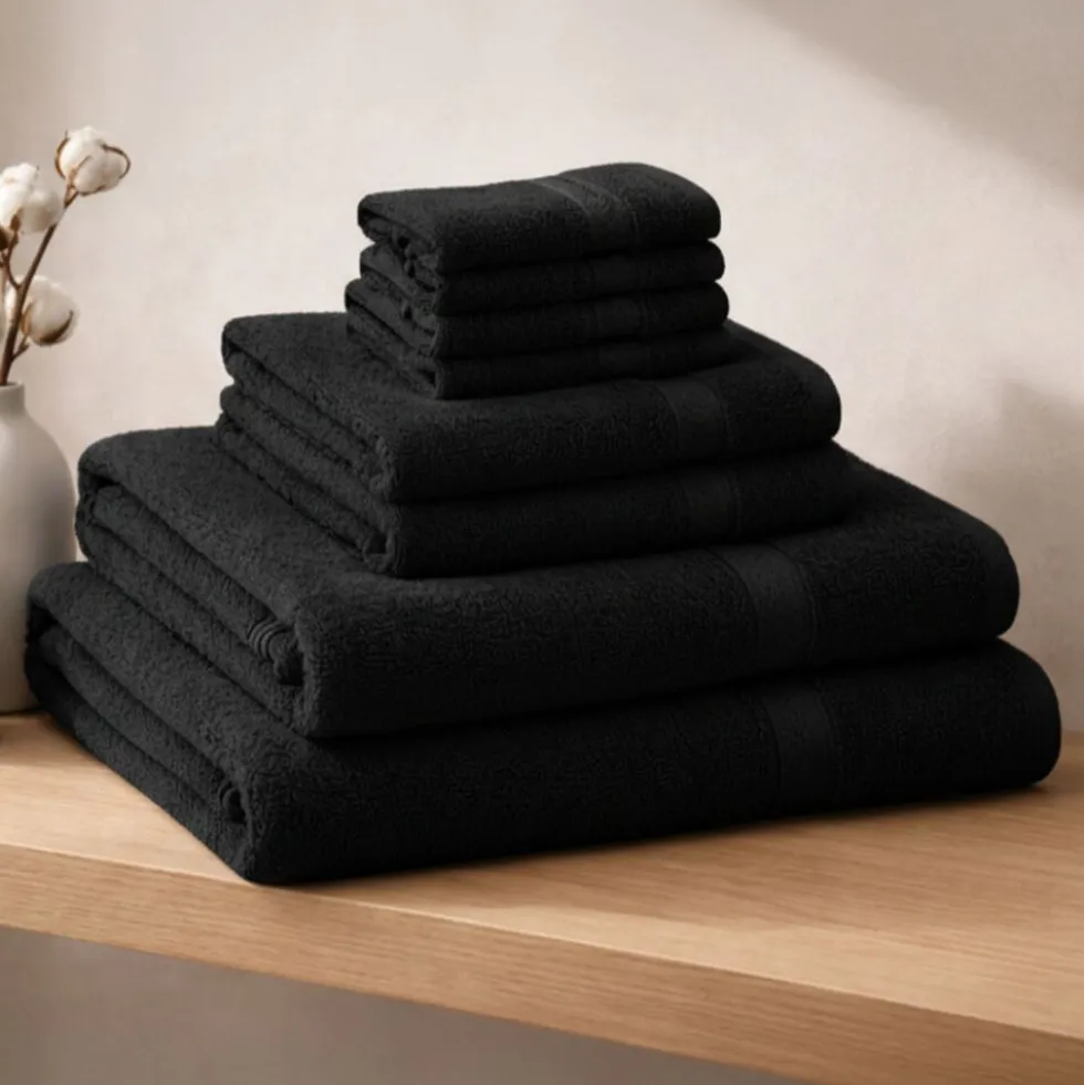 Zestaw ręczników frotte Art Soft Home, 460 g/m², 8 szt., czarne