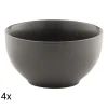 Zestaw salaterek ceramicznych Domotti Pastelli, 660 ml, 14 cm, 4 sztuki, ciemnoszare