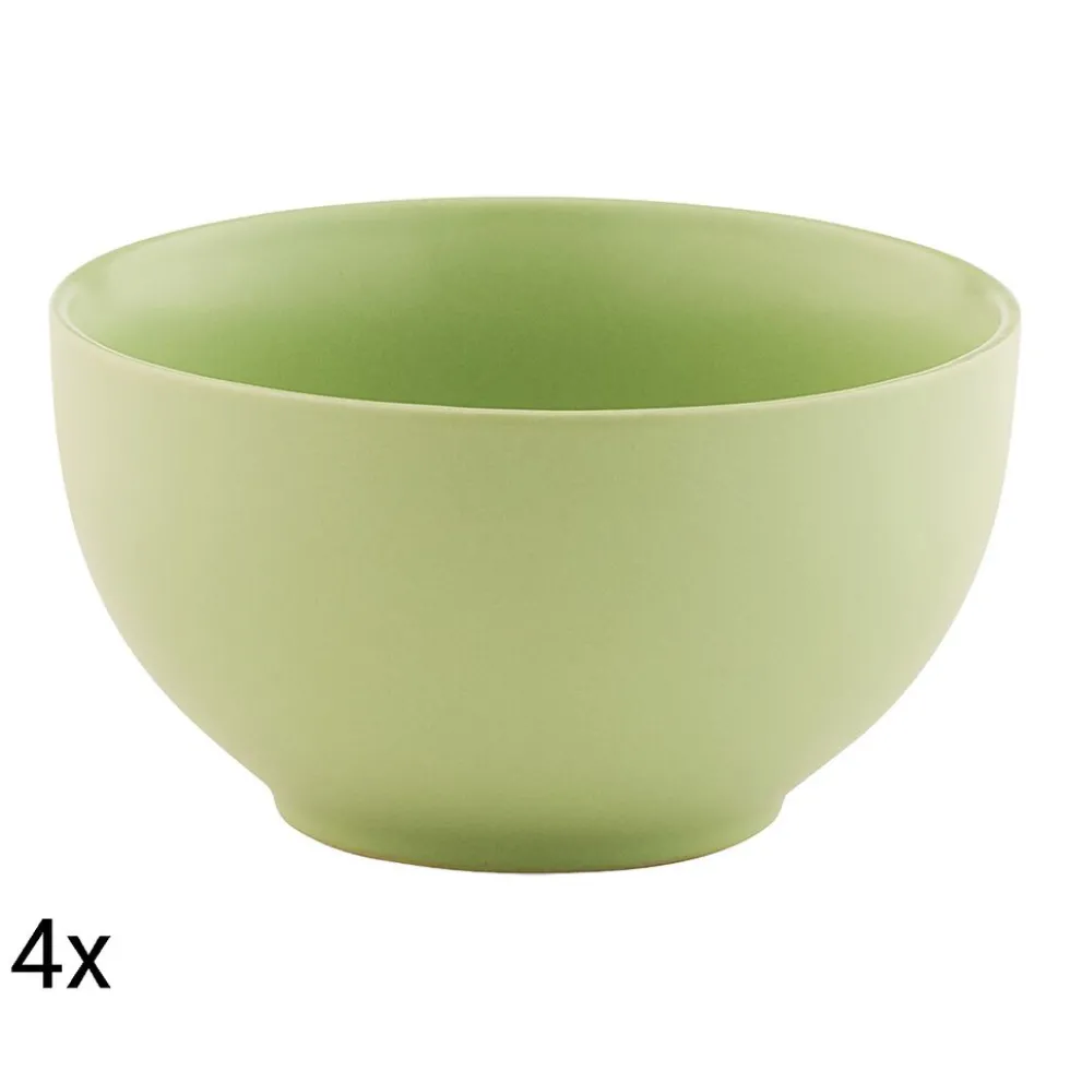 Zestaw salaterek ceramicznych Domotti Pastelli, 660 ml, 14 cm, 4 sztuki, zielone
