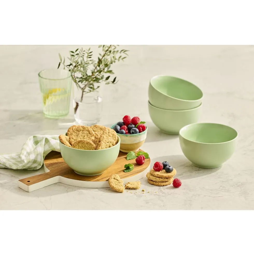 Zestaw salaterek ceramicznych Domotti Pastelli, 660 ml, 14 cm, 4 sztuki, zielone