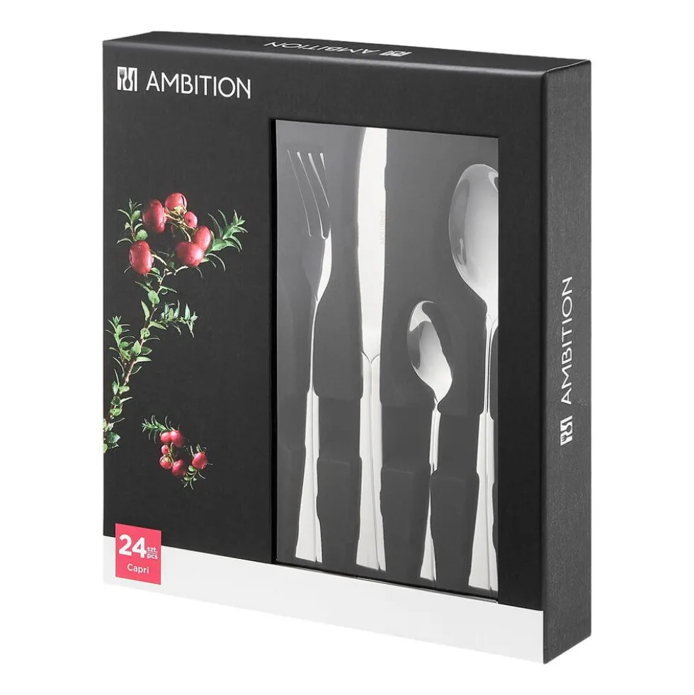 Zestaw sztućców Ambition Capri, 24 elementy, stal nierdzewna