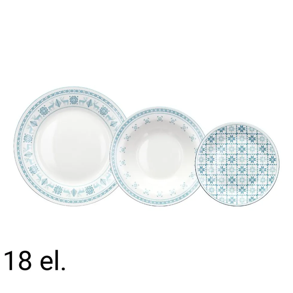 Zestaw talerzy Tognana Olimp New Polar, 18 elementów, wielokolorowy