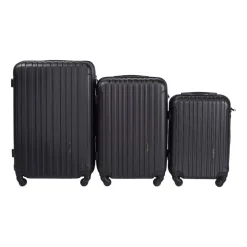 Zestaw walizek Wings Flamingo, z poszerzeniem, 3 szt., czarne