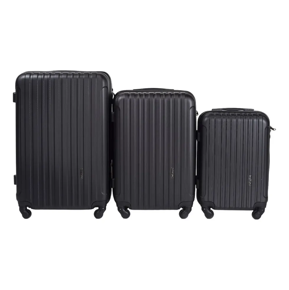 Zestaw walizek Wings Flamingo, z poszerzeniem, 3 szt., czarne