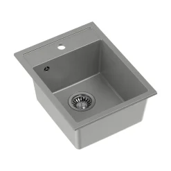 Zlewozmywak granitowy jednokomorowy szary Root Chef Mini, 390 x 500 x 204 mm