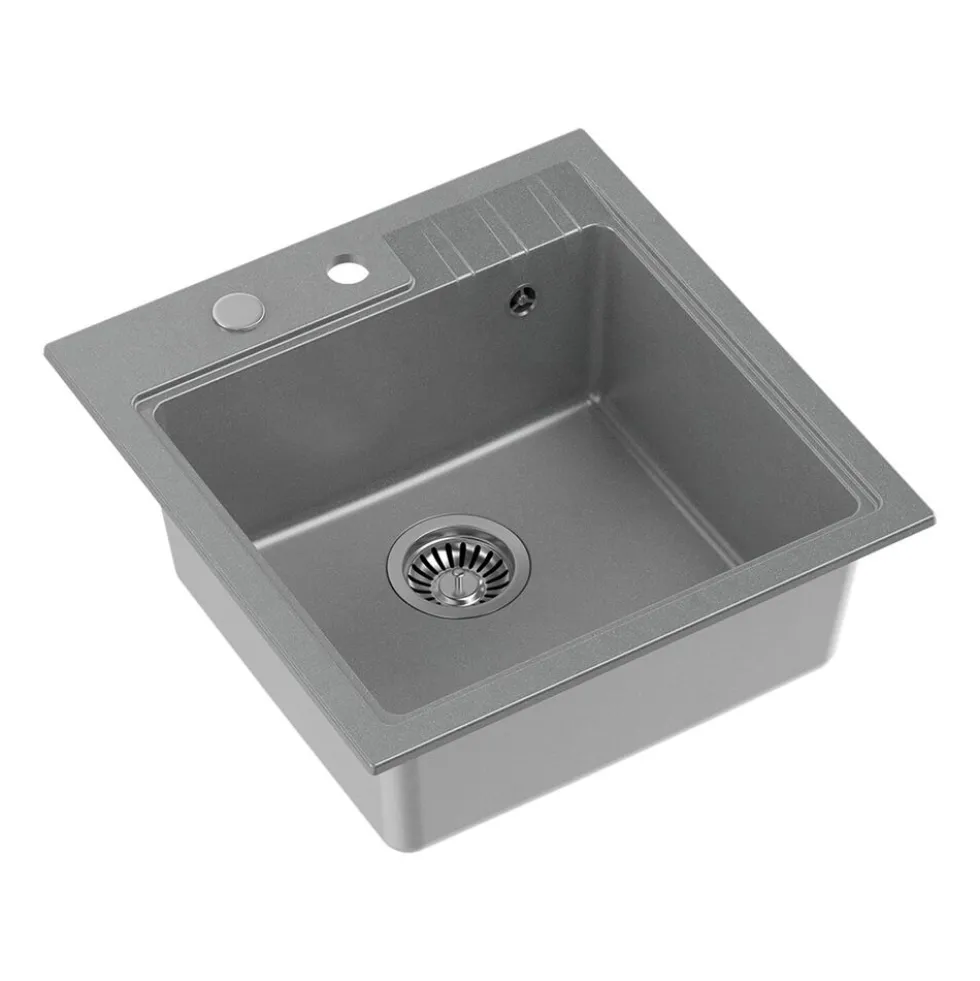 Zlewozmywak granitowy Root Chef Leo Box, szary, 50 x 52 x 20 cm