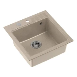 Zlewozmywak granitowy Root Chef Leo Box, beżowy, 50 x 52 x 20 cm