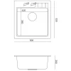 Zlewozmywak granitowy Root Chef Leo Box, czarny, 50 x 52 x 20 cm