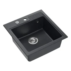 Zlewozmywak granitowy Root Chef Leo Box, czarny, 50 x 52 x 20 cm