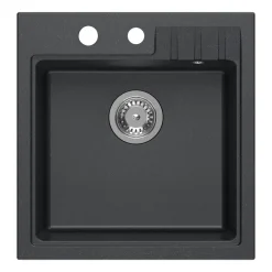 Zlewozmywak granitowy Root Chef Leo Box, czarny, 50 x 52 x 20 cm