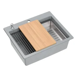 Zlewozmywak Root Chef Multi, 59,5 x 50 x 21,5 cm, z akcesoriami, szary