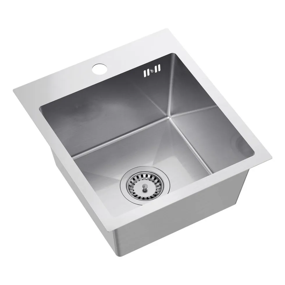 Zlewozmywak stalowy Mini Basic z baterią, stal nierdzewna, 400 x 450 x 200 mm