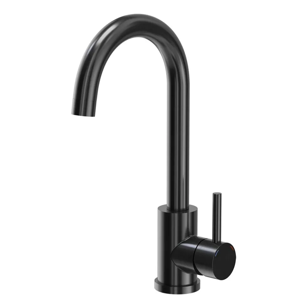 Zlewozmywak stalowy Mini Basic z baterią, czarny, 400 x 450 x 200 mm