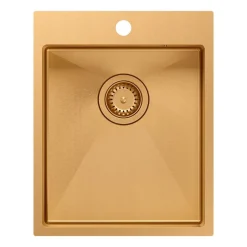 Zlewozmywak stalowy Root Chef Moon Box, 40 x 50 x 20 cm, z syfonem, miedziany
